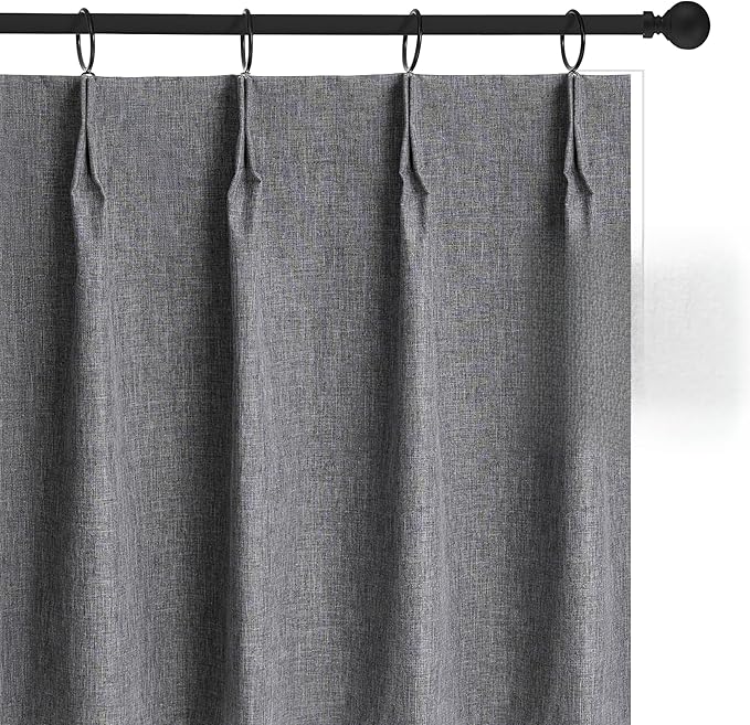 WdFour 42x63 Inch Pinch Pleated Blackout Curtains by WdFour