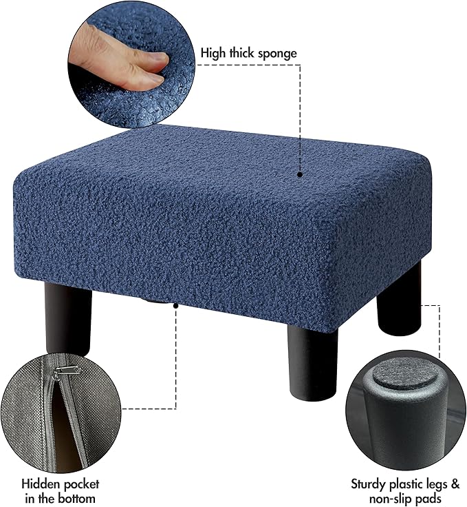 BRIAN & DANY Small Foot Stool Ottoman, Footstool - Image 6