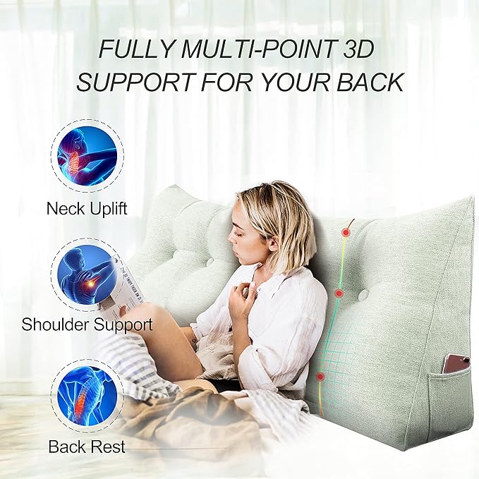 homecozy Wedge Headboard Pillow Dorm Room Reading Pillow Back Support - Image 2