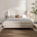 King Size Upholstered Bed Frame, Harper 54" Tall Headboard Platform Beds by Unknown