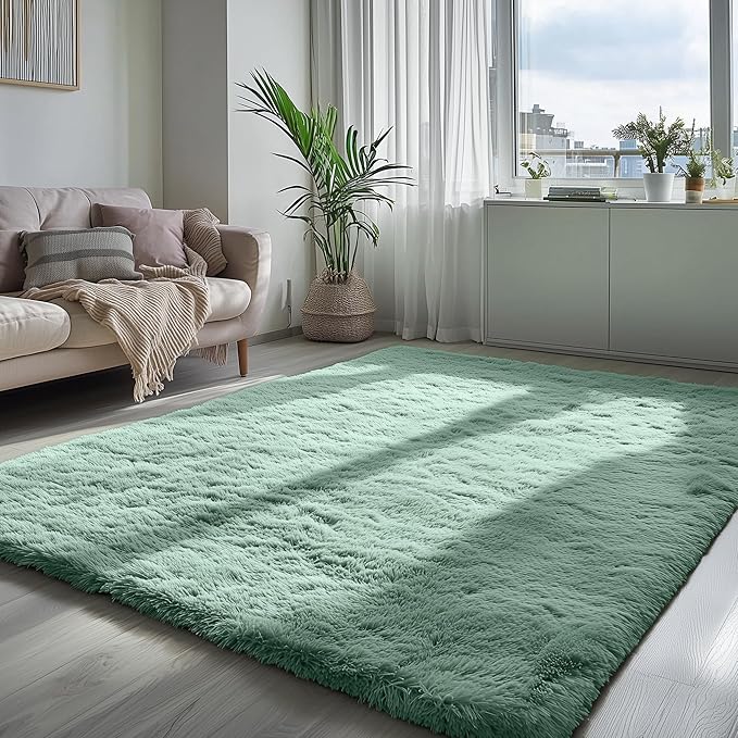 PAGISOFE Machine Washable Sage Green Rugs - Image 5