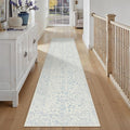 2x10 Blue Runner Rug Hallway Non Slip Kitchen Vintage Distressed Long Carpet by PureCozy