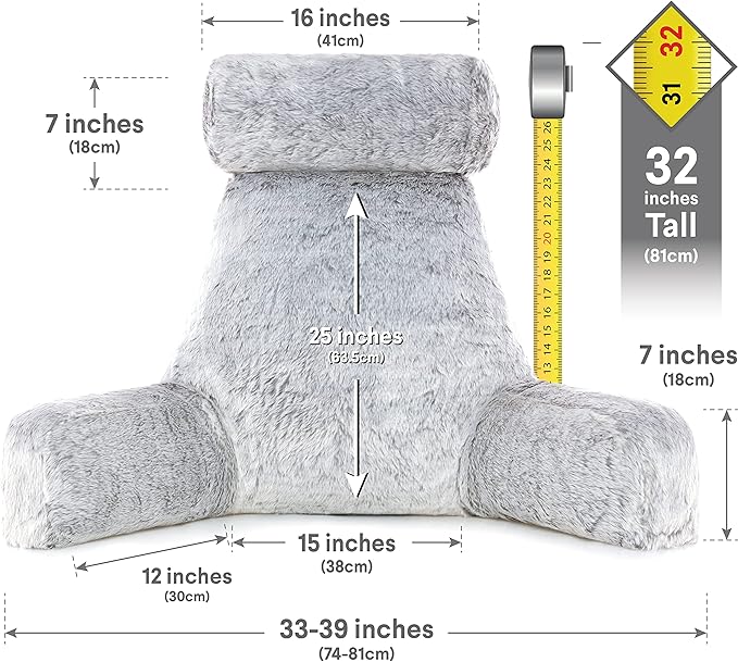 Husband Pillow XXL Rare Baby Arctic Grey Wolf Backrest, Two-Tone Reversible - Image 3