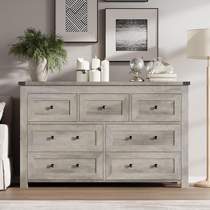 7-Drawer Dresser, Modern Wooden Storage Chest of Drawers, Dresser TV Stand - Image 3