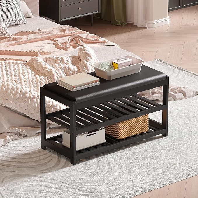 Shoe Bench Entryway, 100% Solid Solid Wood Shoe Rack Bench - Image 6