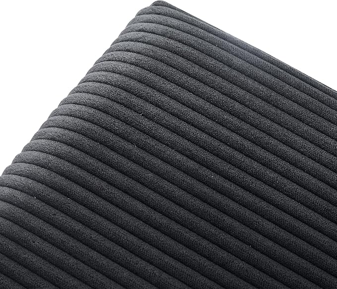 Adeco 18 Inch High Faux Fur Grey Cube Ottoman Storage, Fluffy Striped Velvet - Image 8
