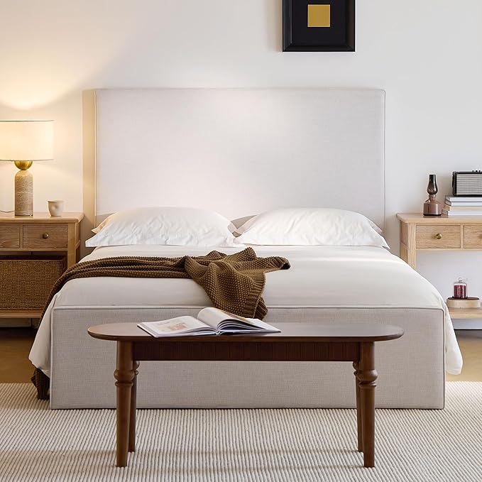 King Size Upholstered Bed Frame, Lucas Tall Headboard Floor Platform Beds by Unknown