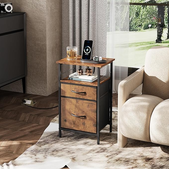 WLIVE Night Stand Set 2, Nightstand - Image 2