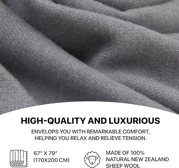 | Wool Blanket/Throw | 100% New Zealand Wool | Perfect - Image 6