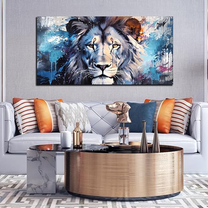 ENTANUB Large Wall Art for Living Room, Lion Canvas Print Painting for Bedroom - Image 3
