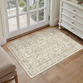 Taupe 2x3 Entryway Rug Vintage Area Carpet Indoor Kitchen Washable Door Mat by PureCozy