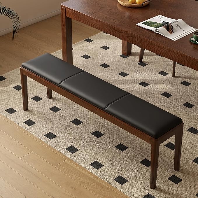 55.1'' Leather Upholstered Dining Bench by Wayshome