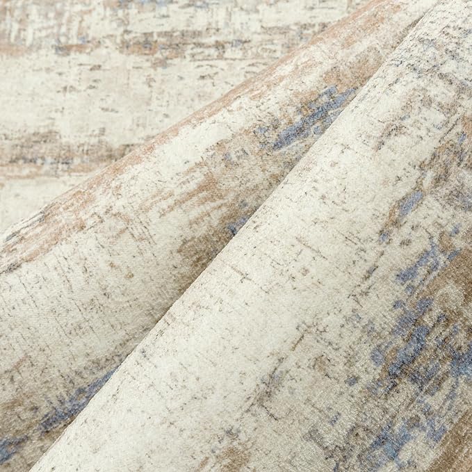 5x7 Area Rug Living Room Bedroom Carpet Washable Abstract Neutral Modern Beige - Image 8