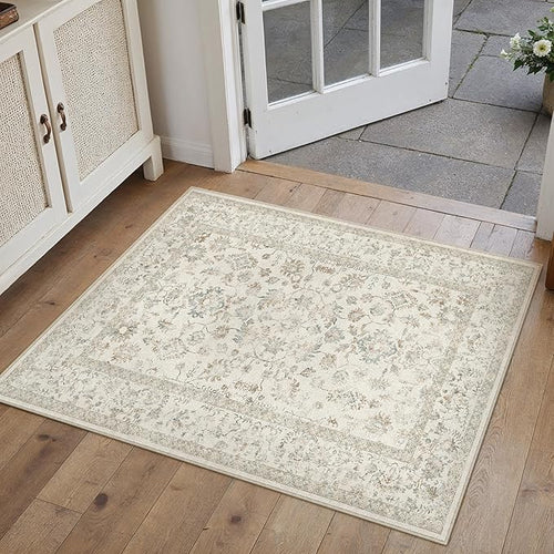 2x3 Taupe Entryway Area Rug Machine Washable Door Mat Kitchen Vintage by PureCozy