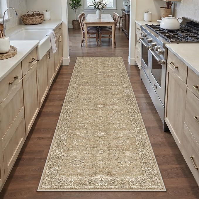 2x8 Brown Runner Rug Hallway Non Slip Kitchen Vintage Distressed Long Carpet - Image 4