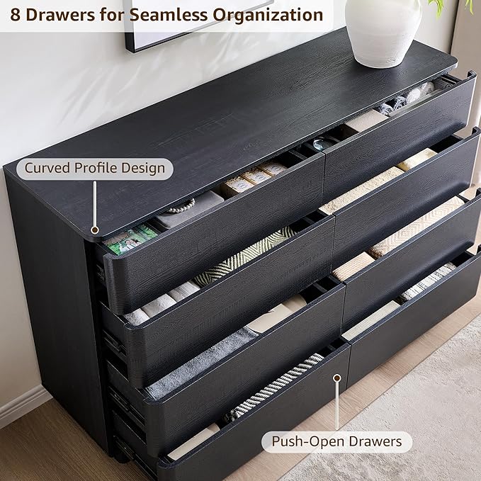 ACCOHOHO 8 Drawer Dresser for Bedroom, 52 Inch Wide Modern Chest of Drawers - Image 4