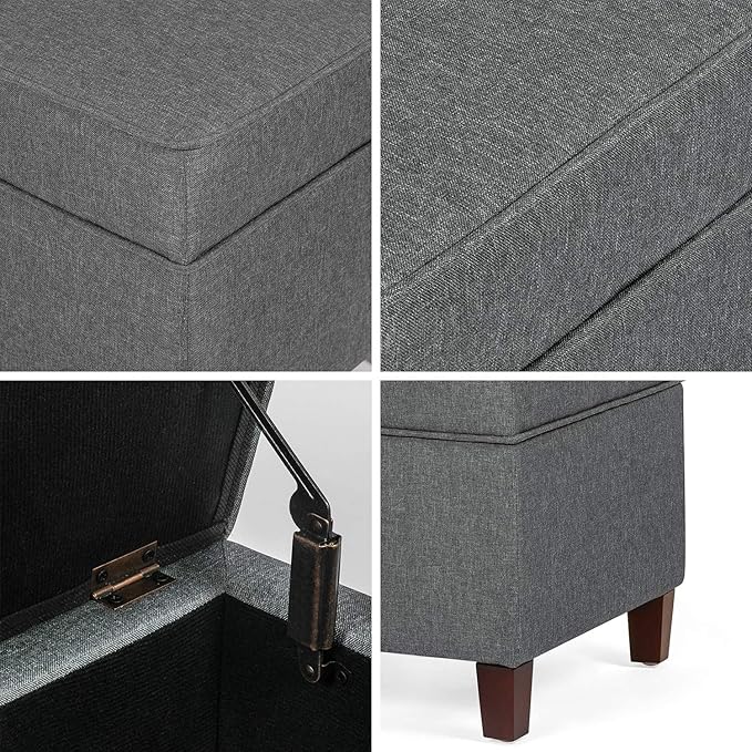 Adeco Chest and Footrest-Square Seat Storage Bench Ottoman - Image 8