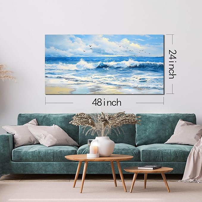 ENTANUB Ocean Wall Art for Bedroom, Sea Wave Wall-Decor for Living Room - Image 7