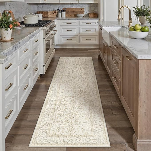 2x8 Brown Runner Rug Hallway Non Slip Kitchen Vintage Distressed Long Carpet by PureCozy