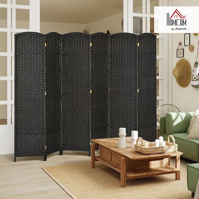HOMCOM Room Divider, 6 Panel Folding Privacy Screen, 5.6' Tall Freestanding - Image 2