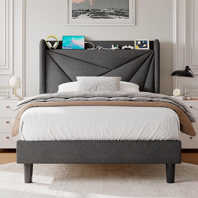 Twin Size Upholstered Bed Frame by Einhomn