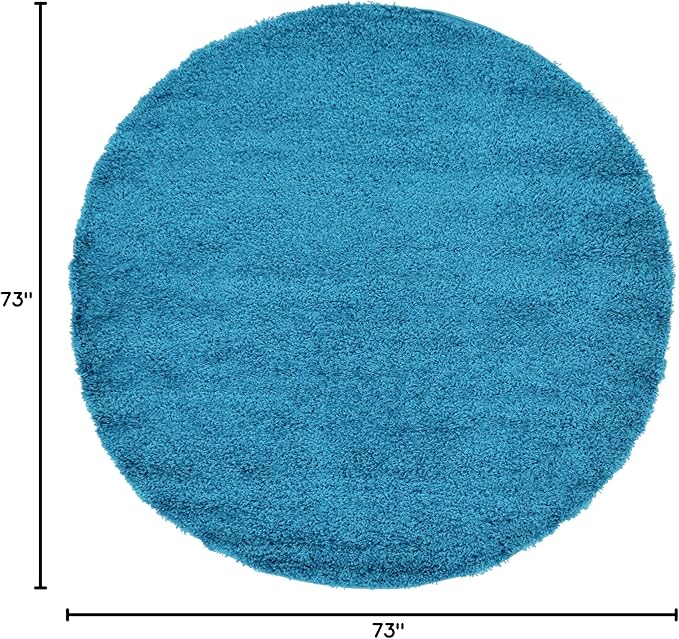 Unique Loom Solid Shag Collection Area Rug - Image 2