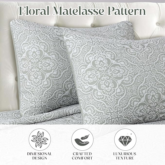 Superior 3 Piece Bedspread Set, Home Bed Decor, Decorative Bed Spread, 2 Pillow - Image 3