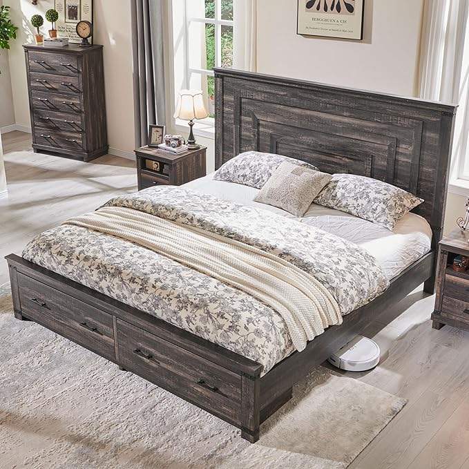 T4TREAM Farmhouse King Size Bed Frame by T4TREAMFurniture