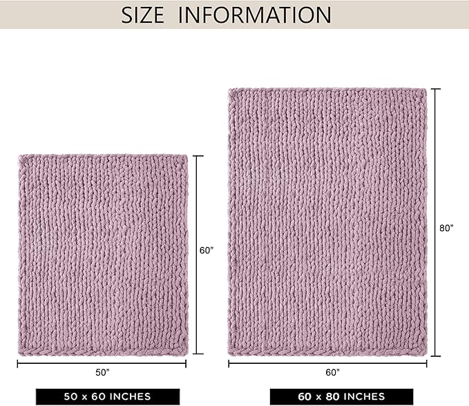 Chunky Knit Throw Blanket 50"X 60", 100% Handmade - Image 9