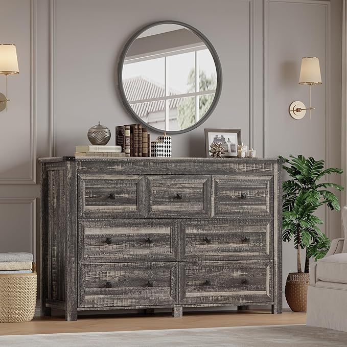 7-Drawer Dresser, Modern Wooden Storage Chest of Drawers, Dresser TV Stand - Image 6