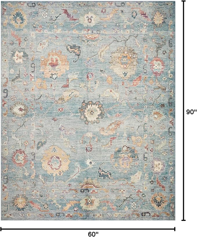 Loloi Margot Collection MAT-06 Denim/Multi 5'-0" x 7'-6" Area Rug feat. - Image 2