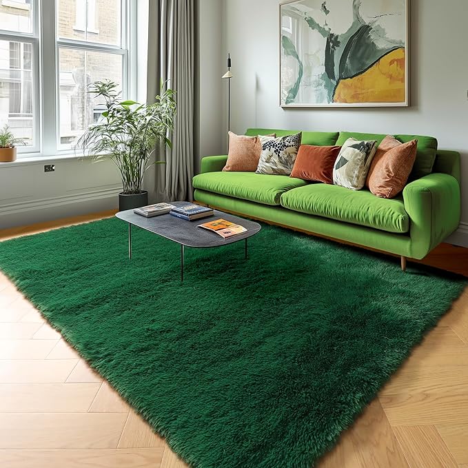 PAGISOFE Fluffy Shag Area Rug for Living Room, 5x8 Ft, Fluffy Shag Fuzzy Carpet - Image 2