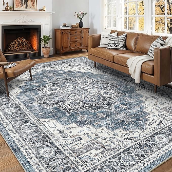 6x9 Area Rugs for Living Room Ultra-Soft Washable Rug Vintage Distressed Boho by NakedCloud