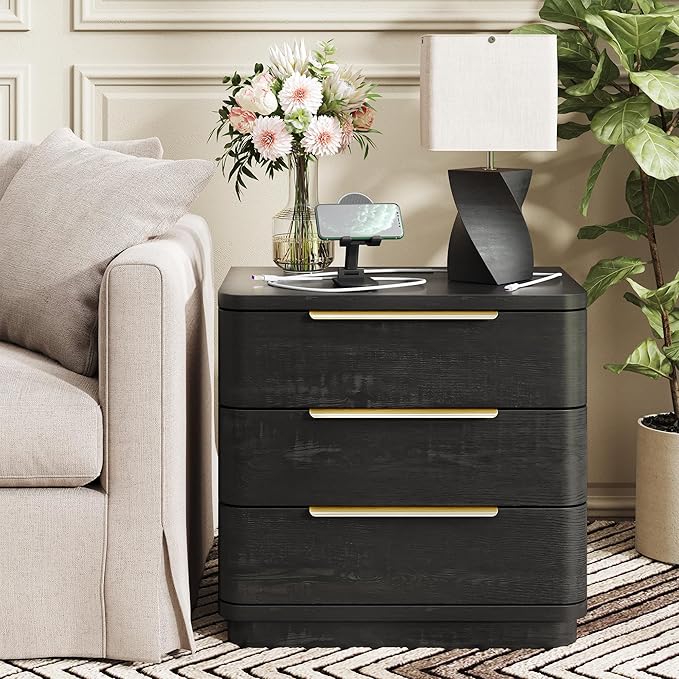 Black Nightstand Bedside Table - Image 6