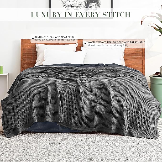 Salt Earth Organic Cotton Throw Blanket, Outdoor & Office Couch, Modern Room - Image 2