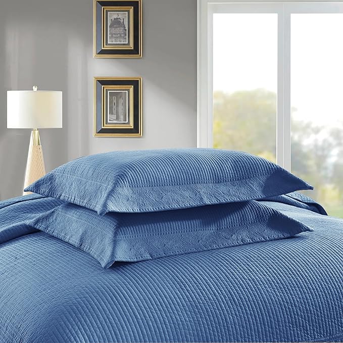 MarCielo 3-Piece 100% Cotton Oversized Bedspread Lightweight Quilt Coverlet - Image 4