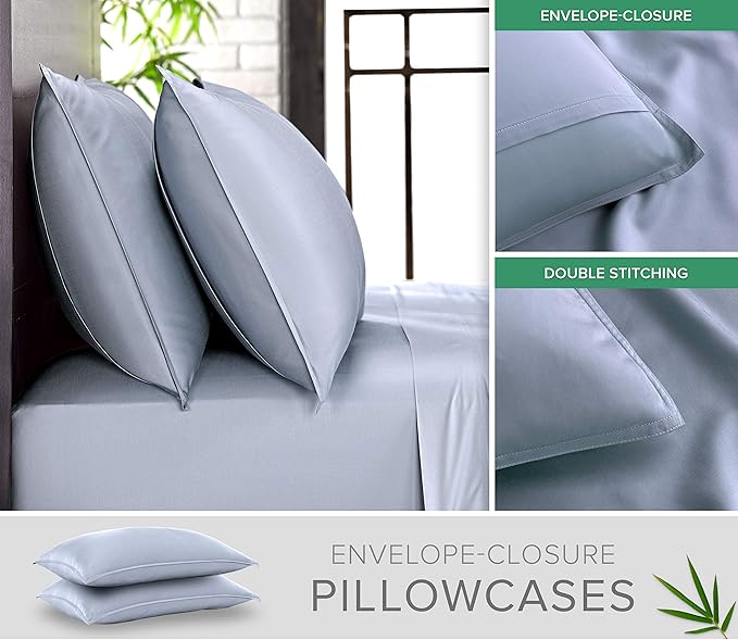 Pure Bamboo Full Sheets, Genuine 100% Organic Viscose Derived from Bamboo Bed - Image 3