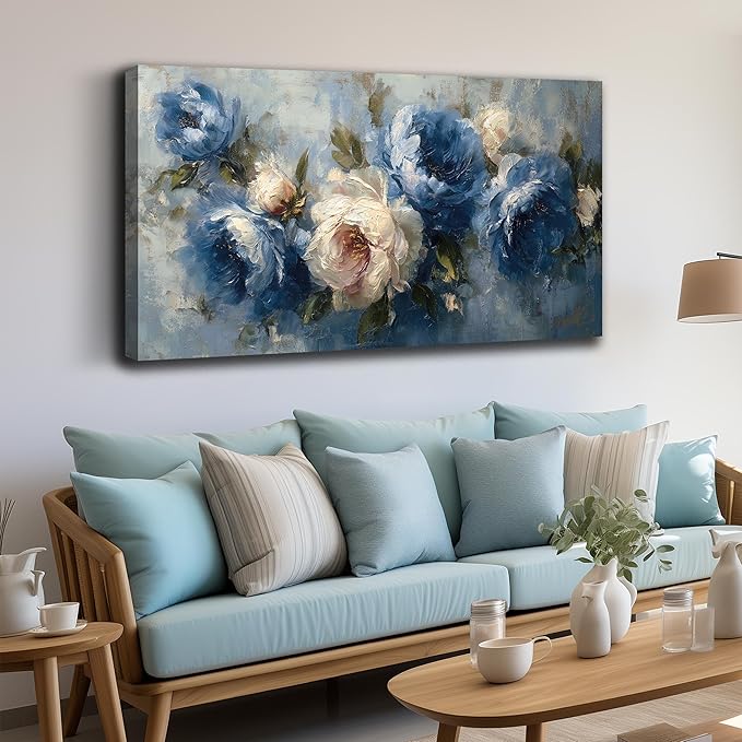 JuhaiArt Flower Wall Art for Living Room Bedroom Home Office White Wall Decor by JuhaiArt