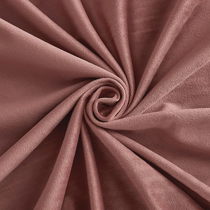 RYB HOME Wild Rose Velvet Curtains 102 inches, Back Tab Soft Fabric Room - Image 4