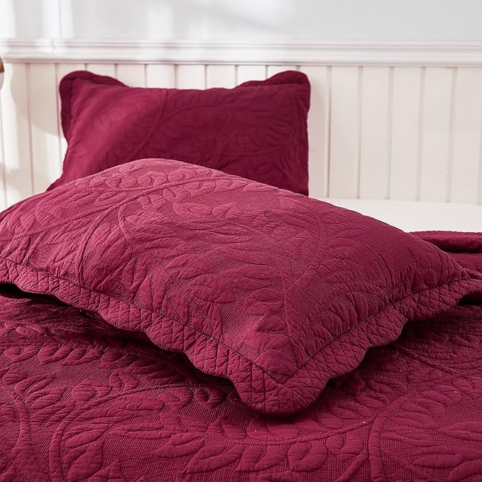 MarCielo 3-Piece 100% Cotton Oversized Bedspread Lightweight Quilt Coverlet - Image 3