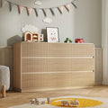 Dresser for Bedroom with 9 Drawers, Fluted Chest of Drawers with Round Curved by BORNOON