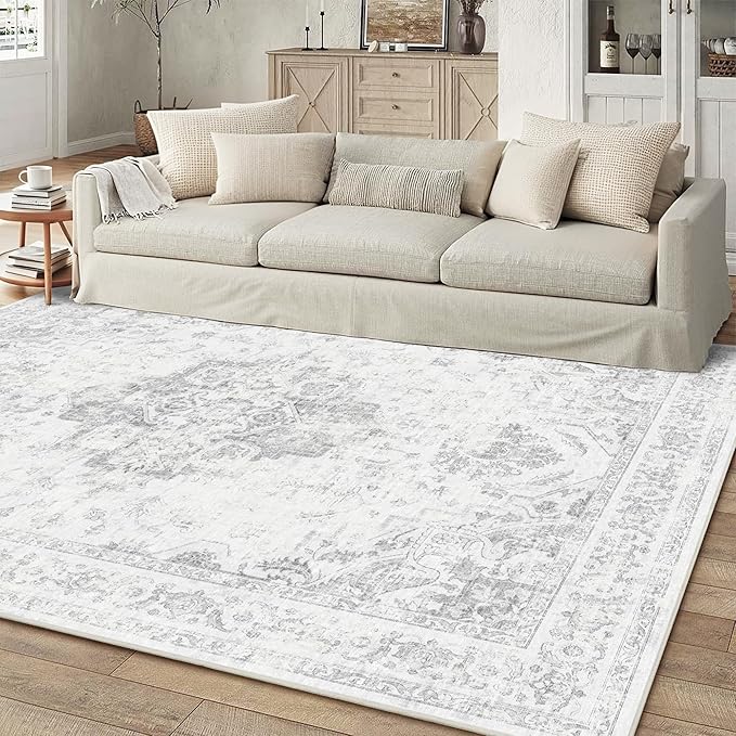 6x9 Vintage Washable Area Rugs Boho Medallion Large Distressed Retro Accent - Image 3
