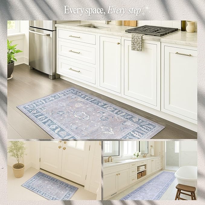 Fame Rugs Gray Modern Oushak Rug 2x3, Vintage Doormat Turkish Colorful Oriental - Image 5