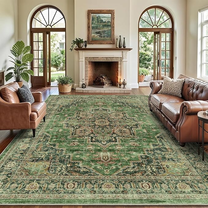 9x12 Large Area Rugs for Living Room Ultra-Soft Washable Rug Vintage Distressed by NakedCloud