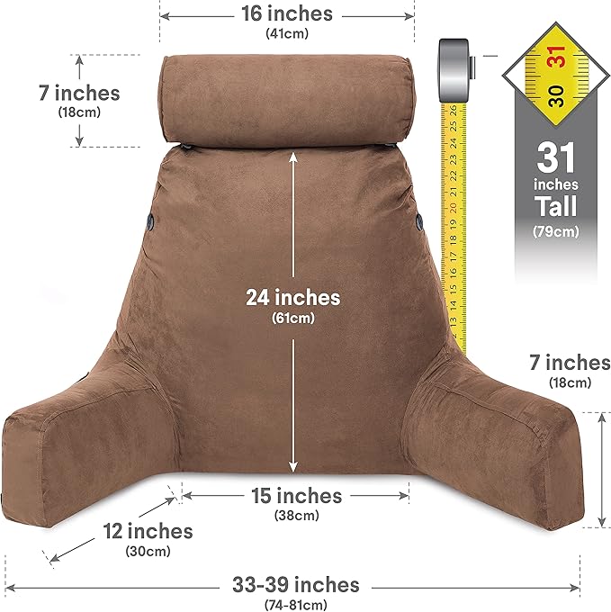 Husband Pillow XXL Aspen Edition, Adult Reading Sit Up Bed Rest Pillow - Image 4