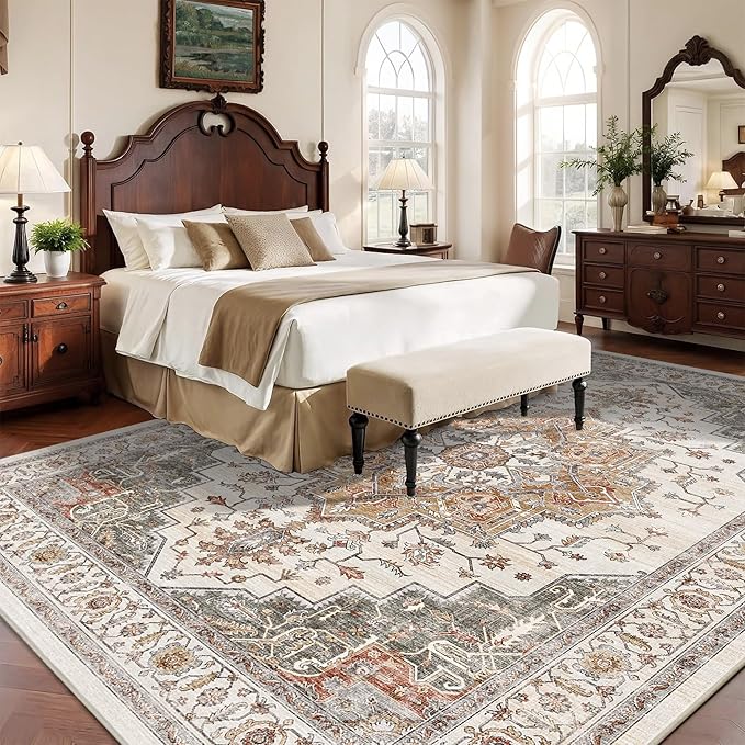 9x12 Large Area Rugs for Living Room Ultra-Soft Washable Rug Vintage Distressed - Image 3