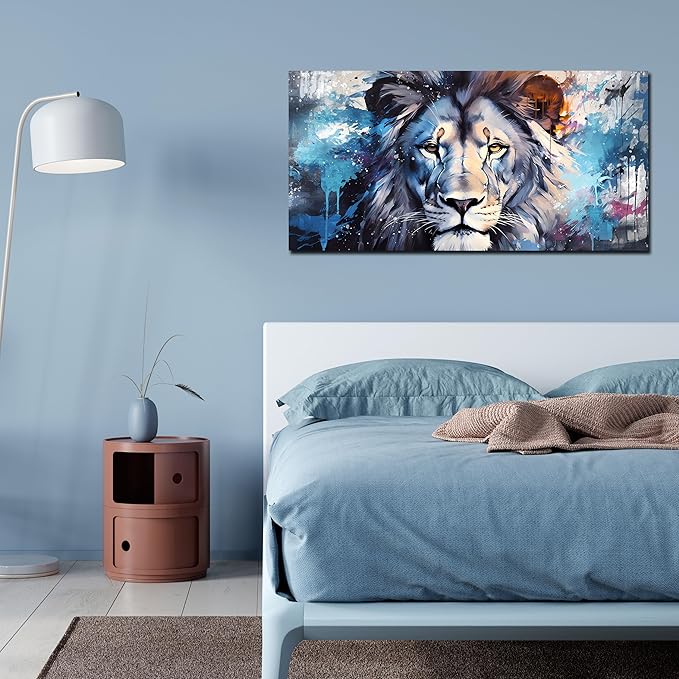 ENTANUB Lion Wall Art for Living Room, Animal Canvas Print Painting for Bedroom - Image 5