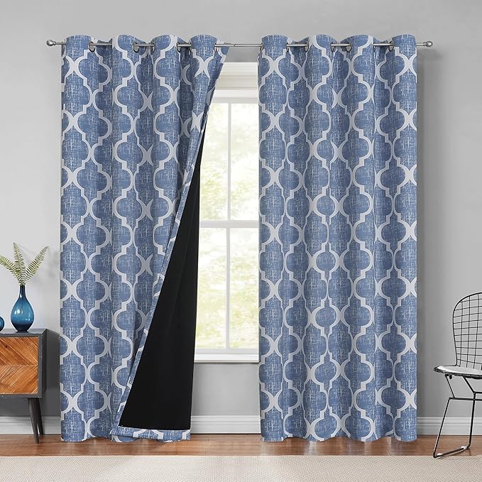 Beauoop 100% Blackout Curtains 96 Inches Long 2 Panels by Beauoop