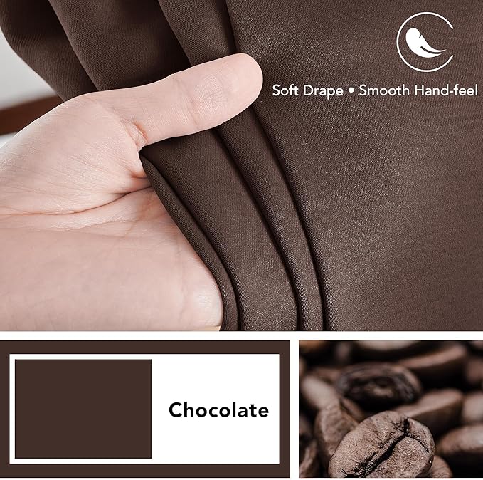 Deconovo Blackout Curtains for Kitchen Window, Back Tab and Rod Pocket Curtains - Image 7