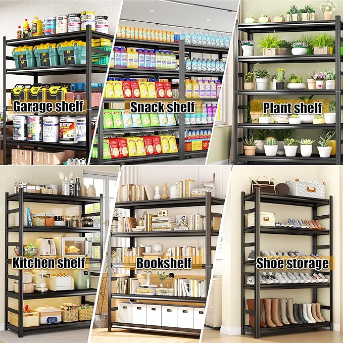 Storage Shelves, Garage Metal Shelving Unit, Adjustable, Double-Layer Column - Image 9